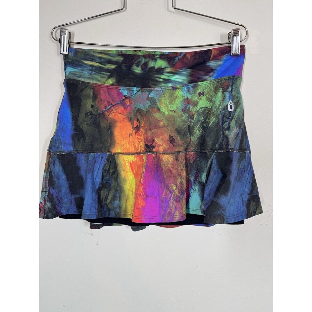 Lija Multicolor Abstract Ruffle-Hem Skort